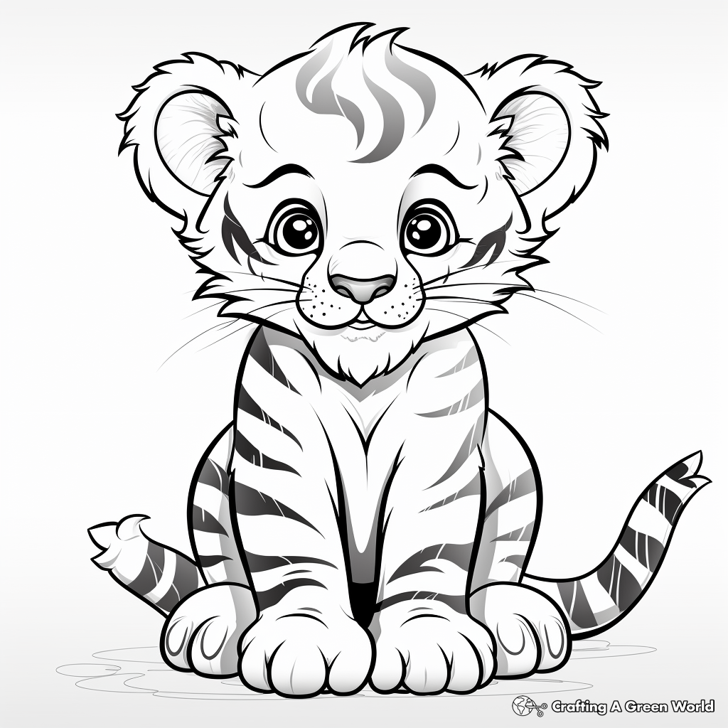 Cute baby tiger coloring pages