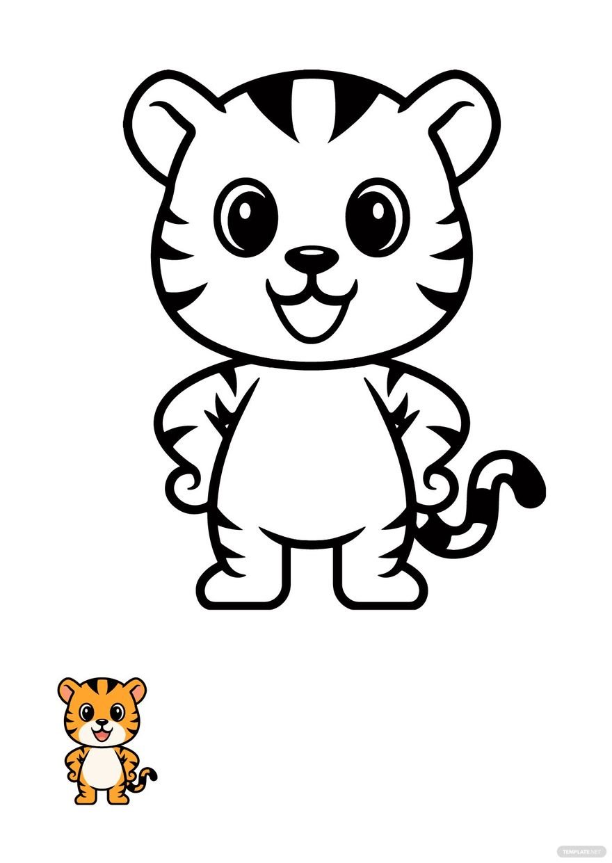 Free tiger cub coloring page
