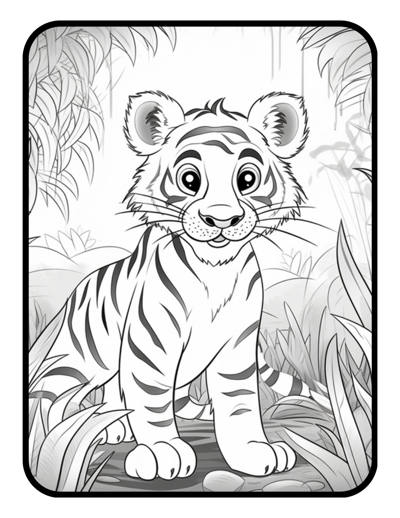 Baby tiger coloring book pages wildlife coloring book for adults mo â mode art design