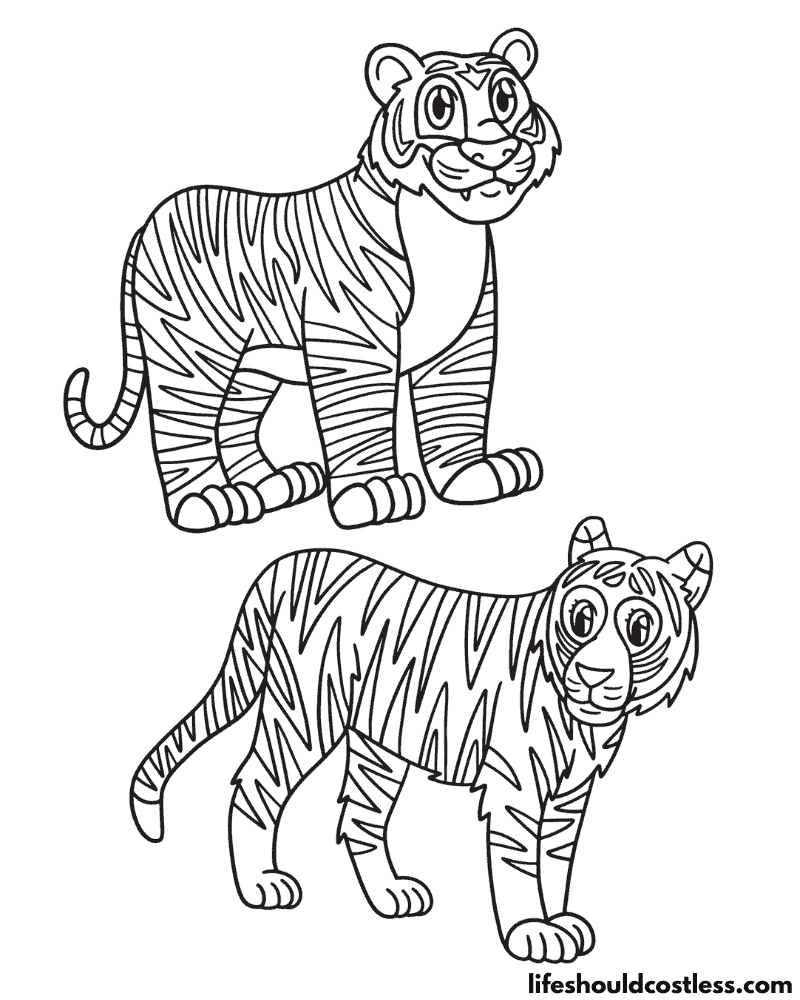 Tiger coloring pages free printable pdf templates