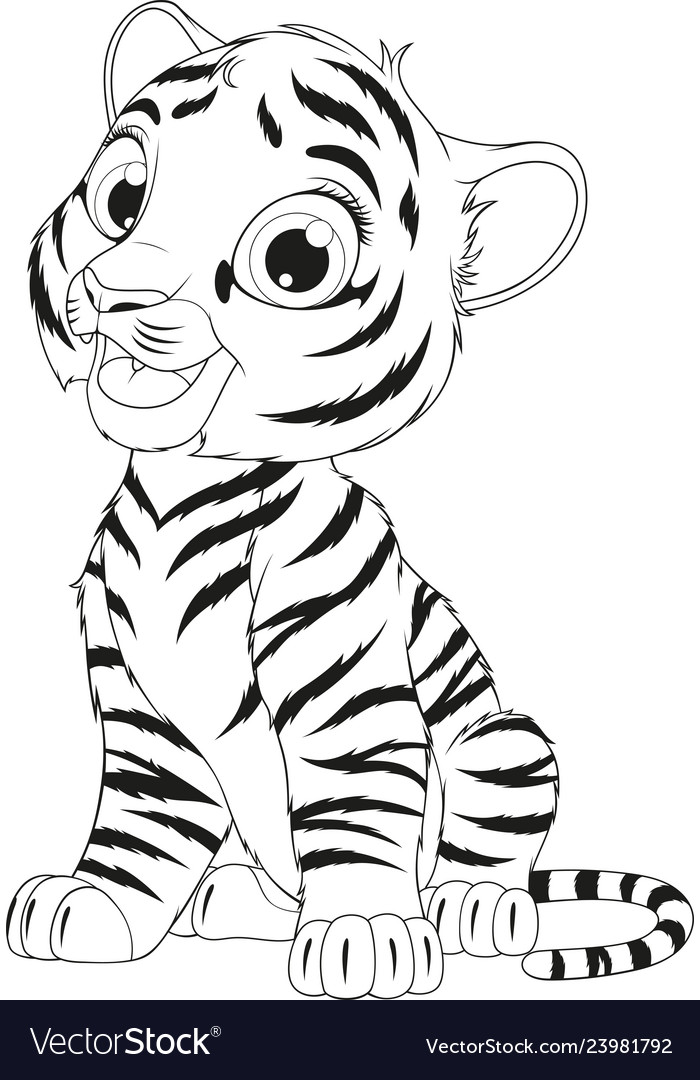 Funny cute tiger cub royalty free vector image
