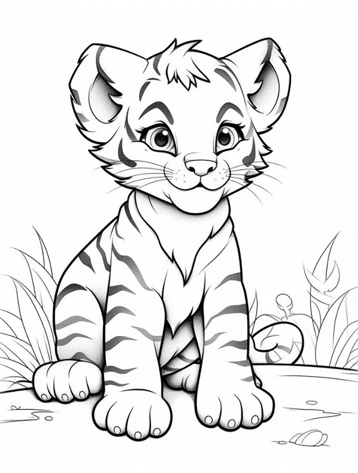 Tiger coloring pages hue therapy