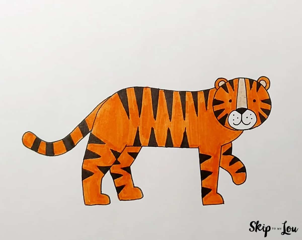 Tiger drawing skip to my lou