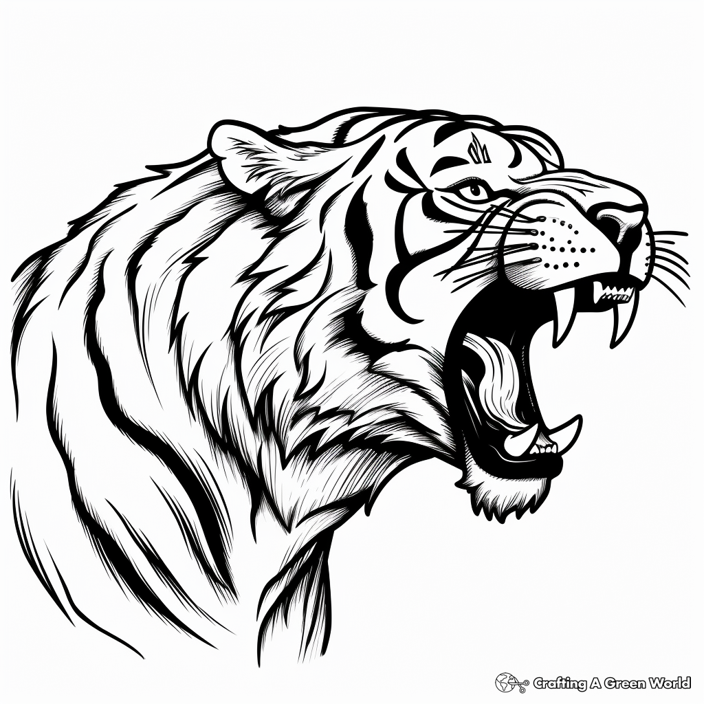 Tiger face coloring pages