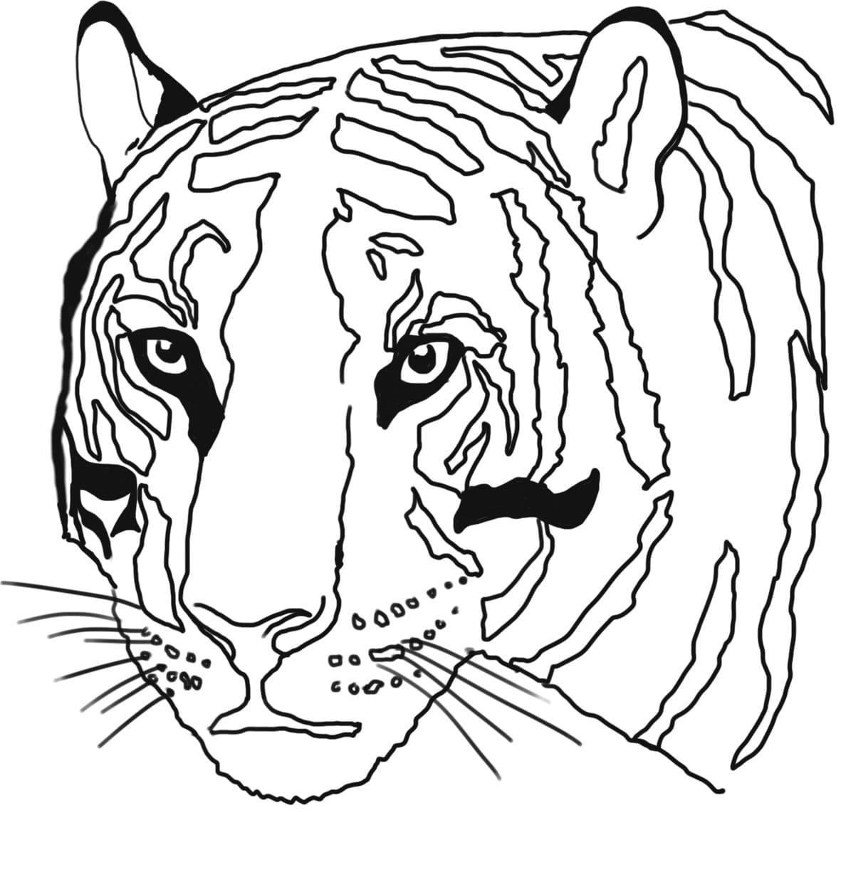 Tiger head coloring page