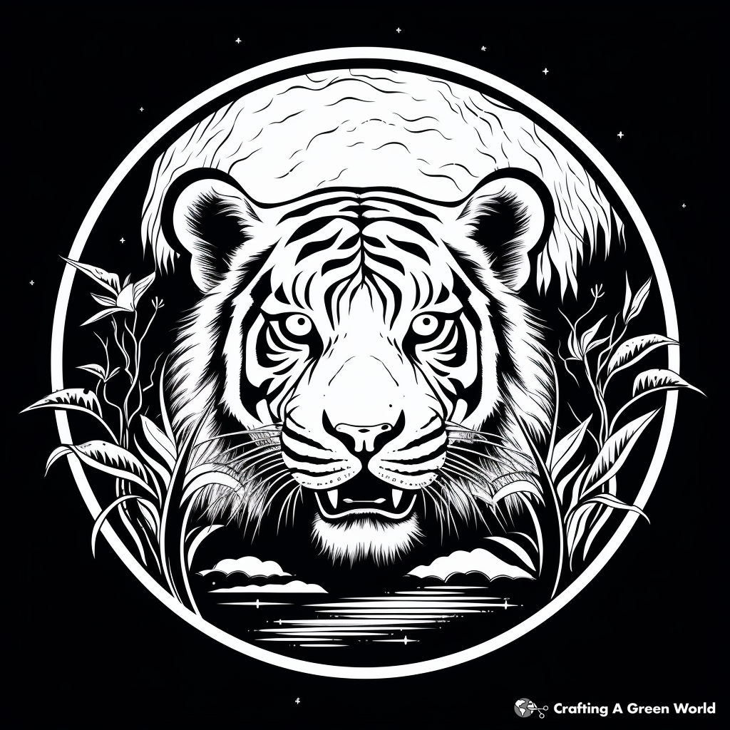 Tiger face coloring pages