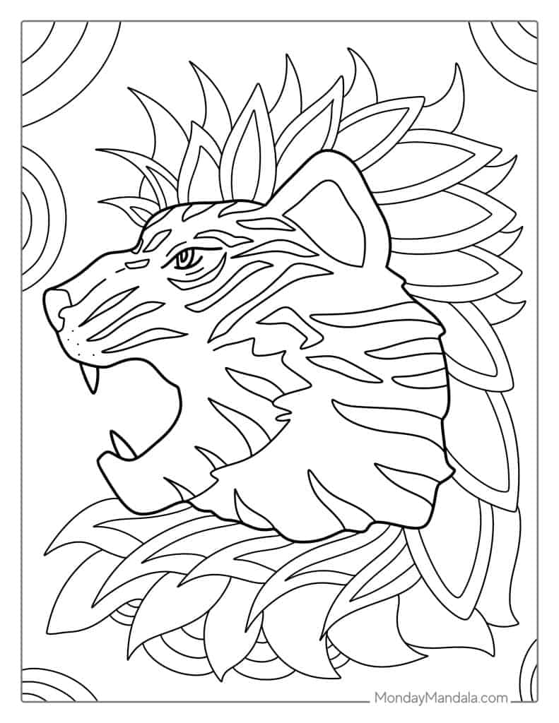 Tiger coloring pages free pdf printables