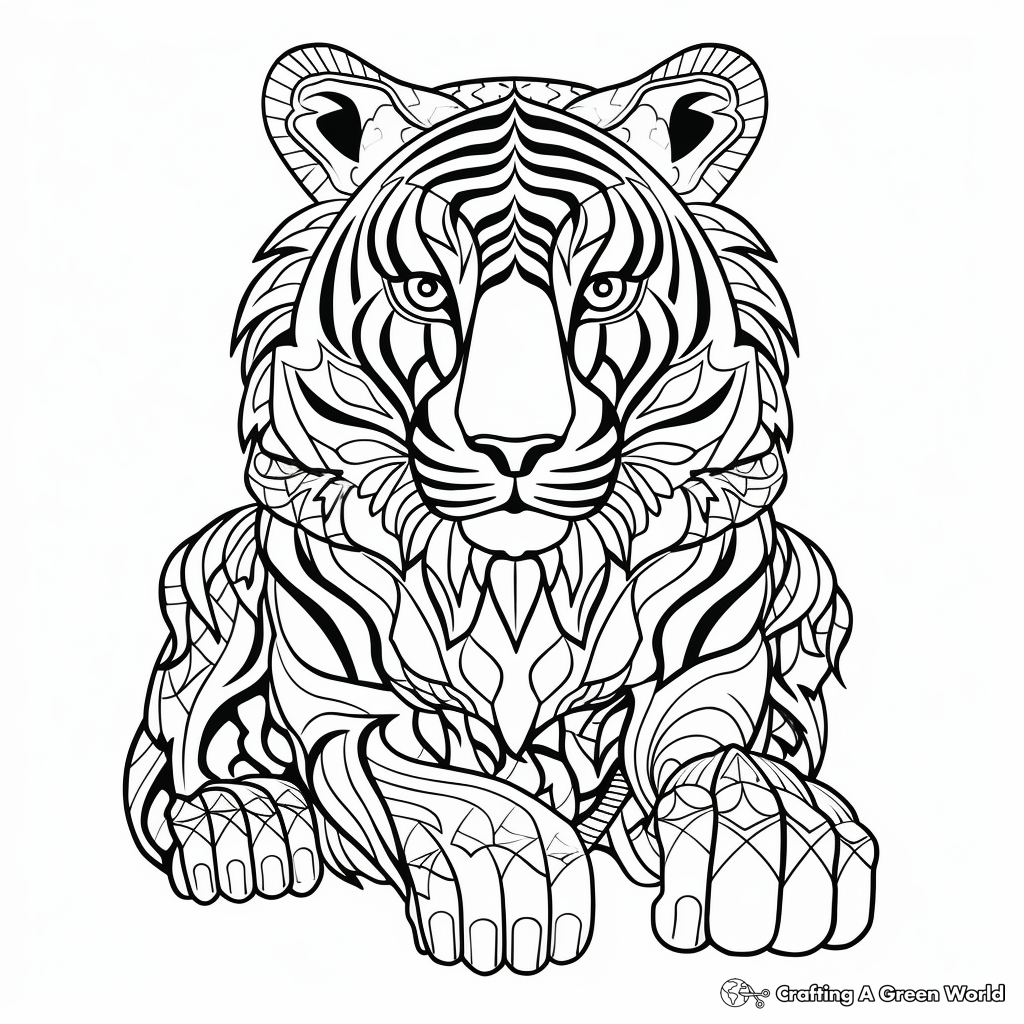 Tiger for adults coloring pages