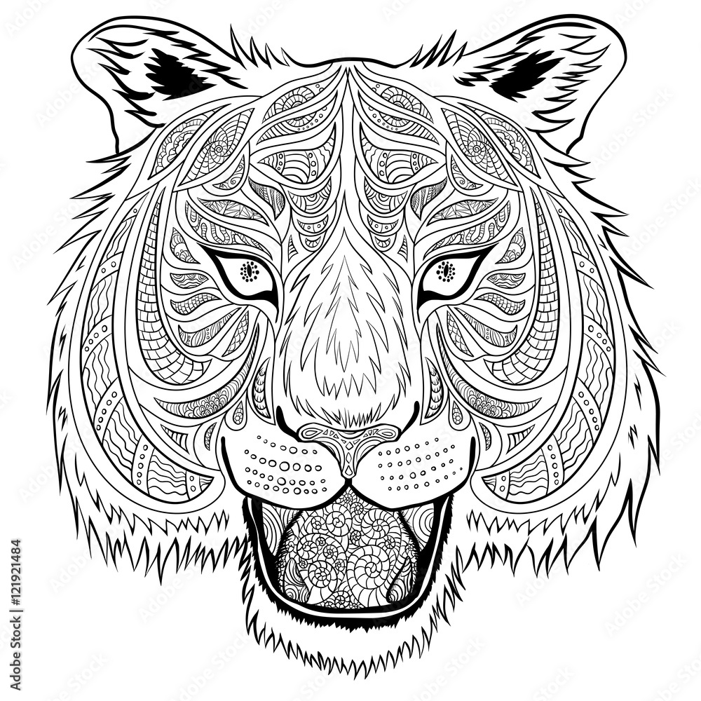 Tiger head hand