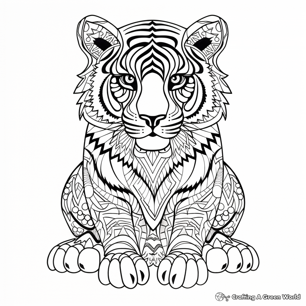 Tiger for adults coloring pages