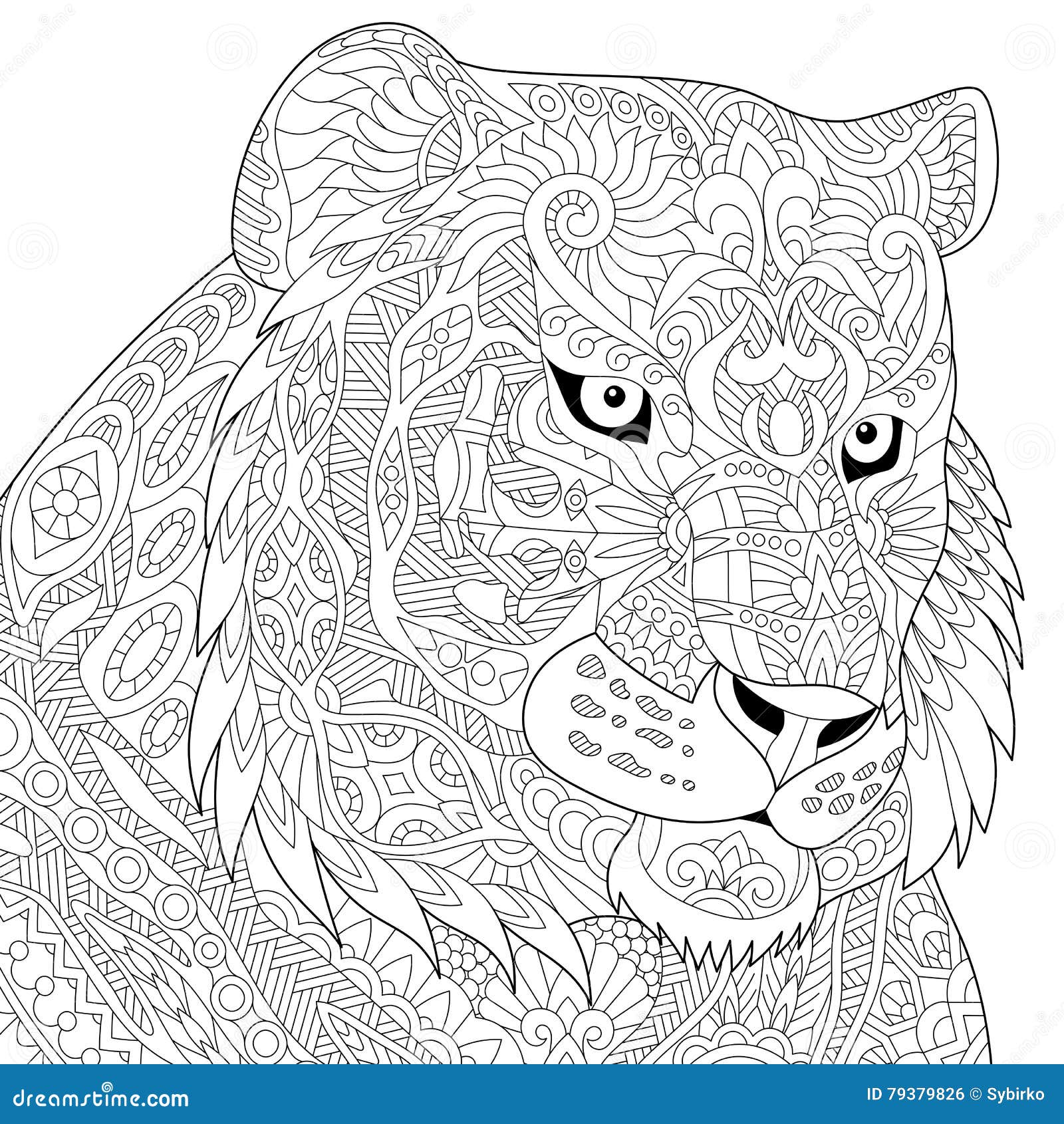 Adult coloring tiger stock illustrations â adult coloring tiger stock illustrations vectors clipart