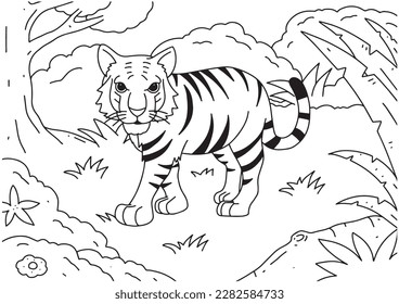 Thousand coloring page tiger royalty