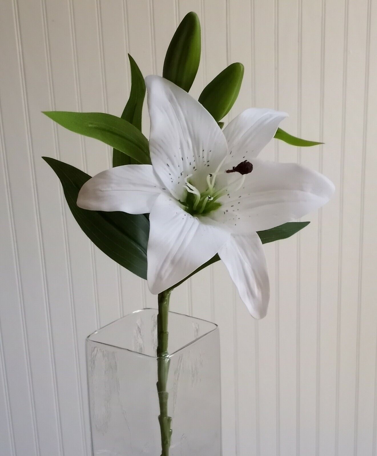 White tiger lily h branch realistic quality silk flower home wedding decor
