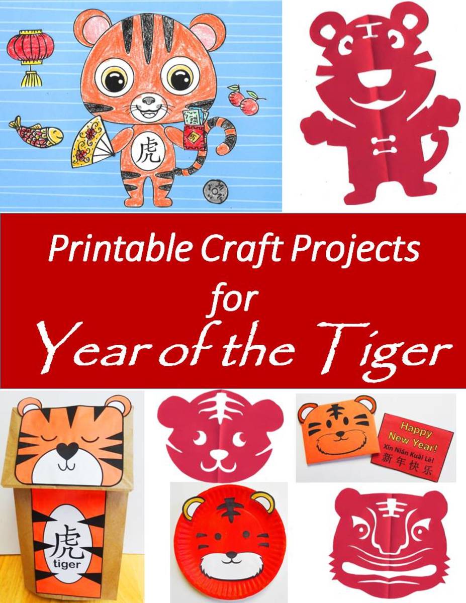 Year of the tiger crafts printable kid projects for chinese new year
