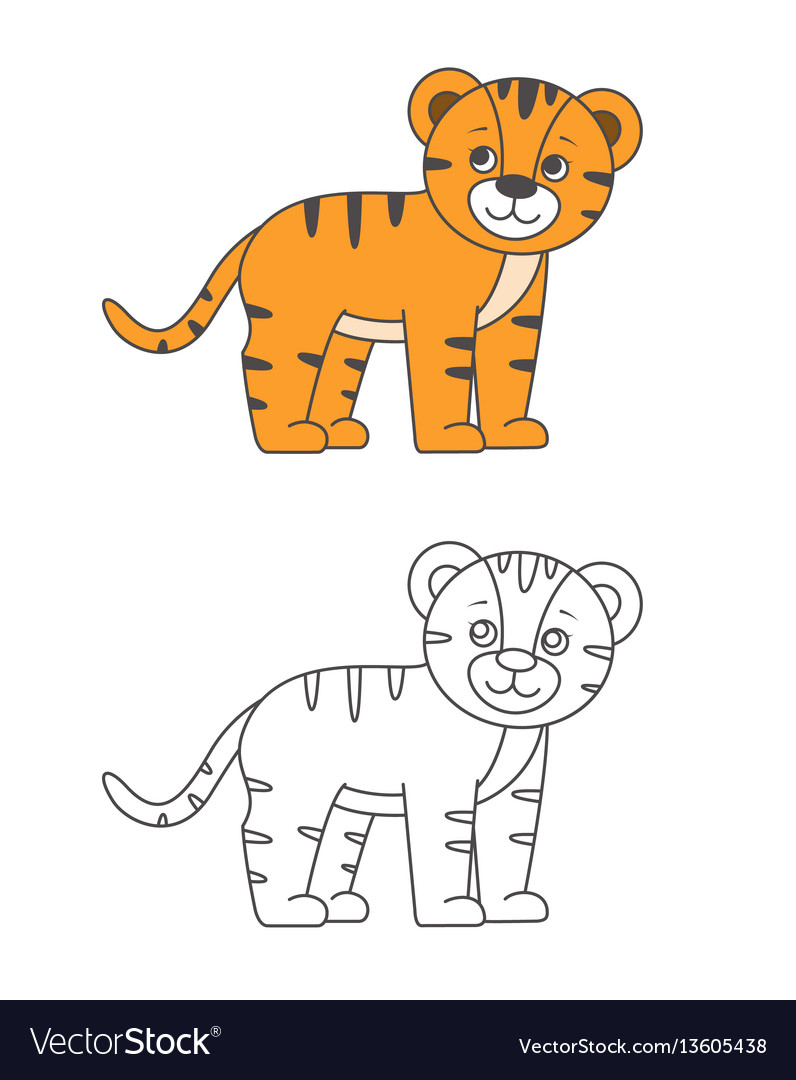 Tiger for coloring book royalty free vector image
