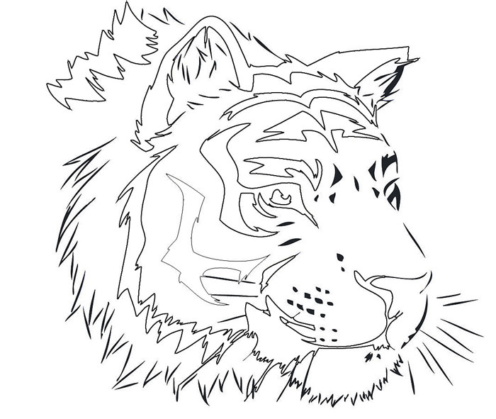Tiger shape s crafts colouring pages