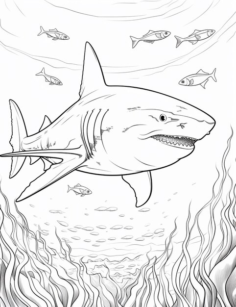 Page shark coloring book kids images