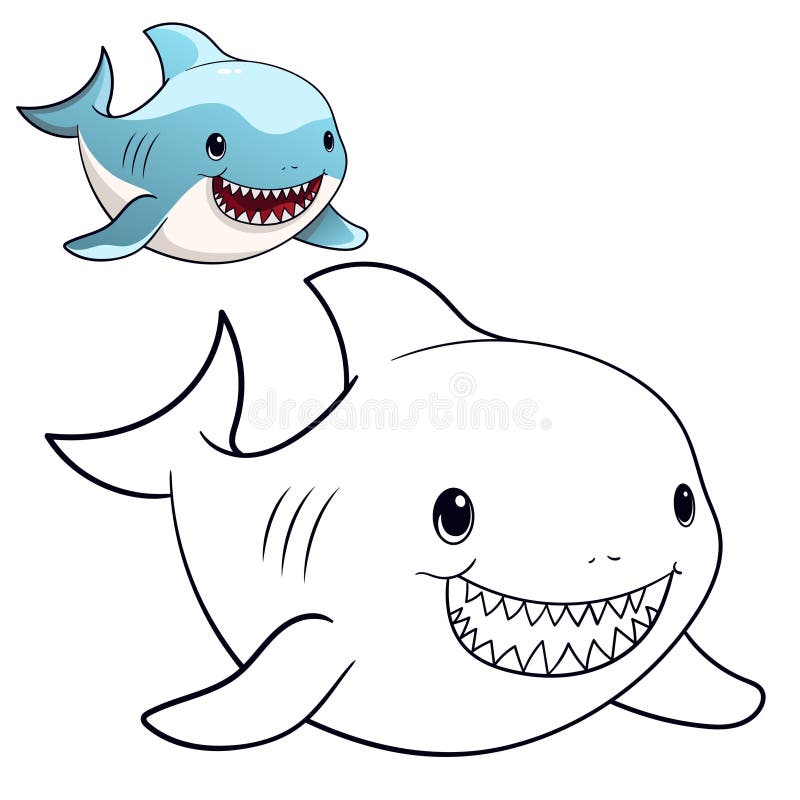 Baby shark coloring page stock illustrations â baby shark coloring page stock illustrations vectors clipart
