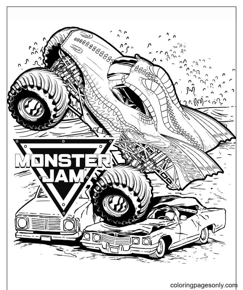 Monster truck coloring pages printable for free download