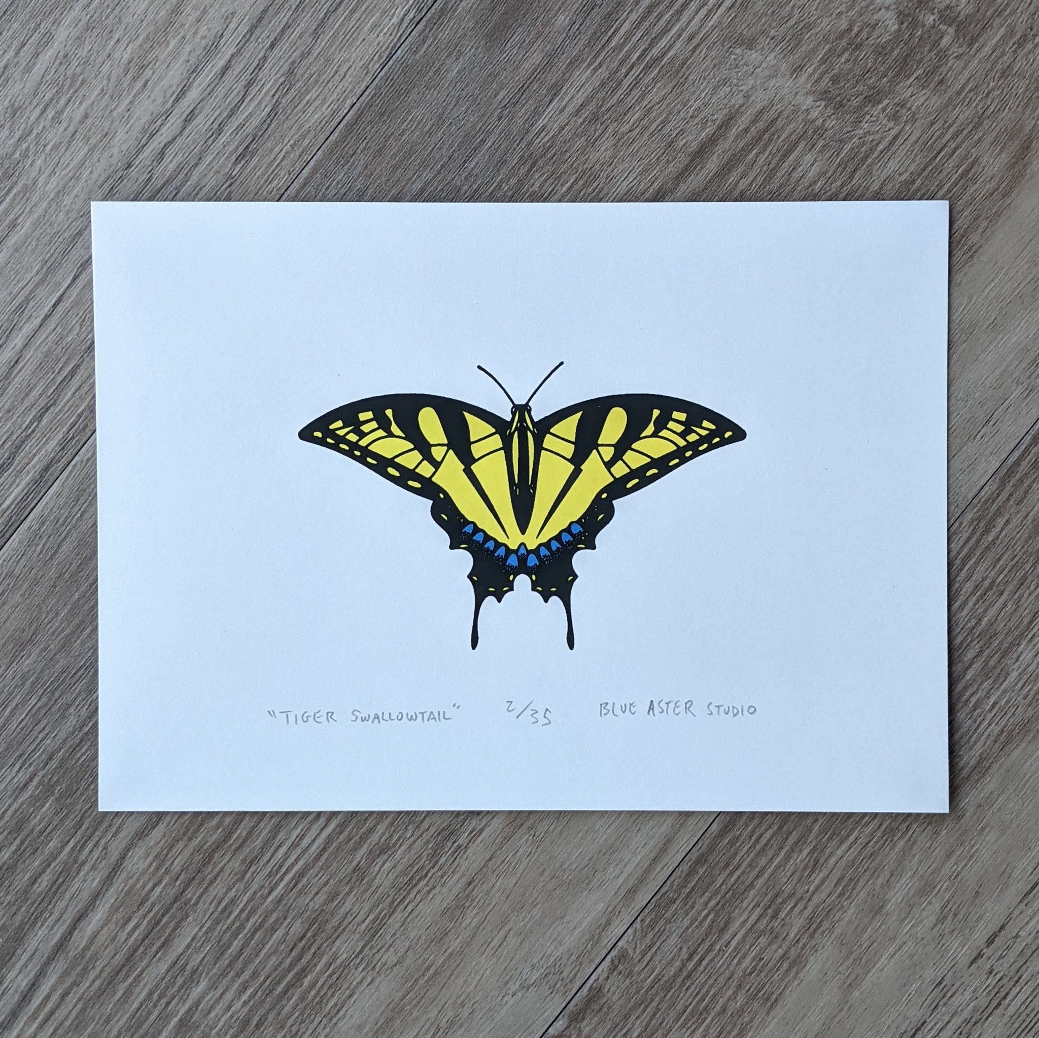 Swallowtail butterfly screen print â blue aster studio