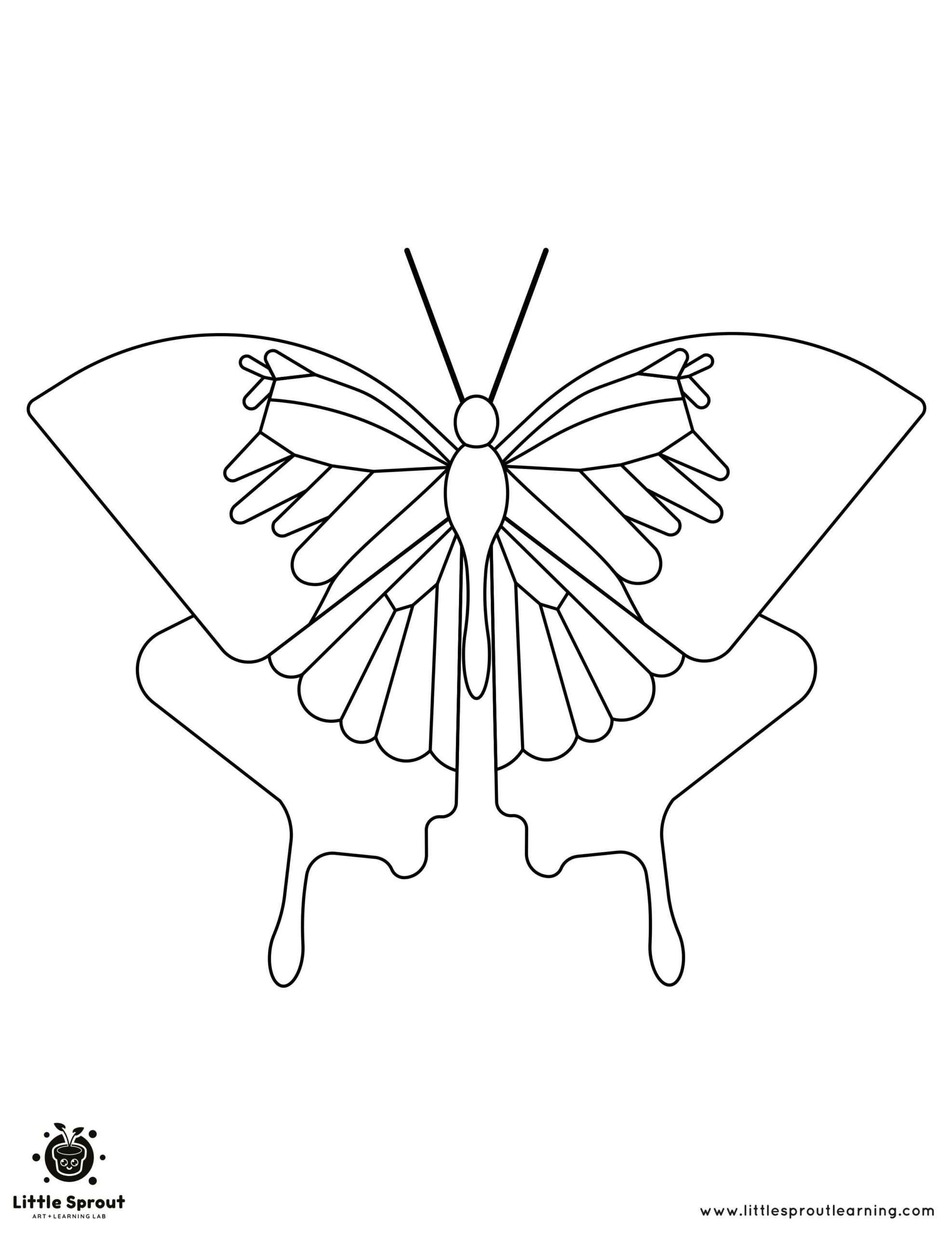 Life is like a butterfly coloring page little sprout art