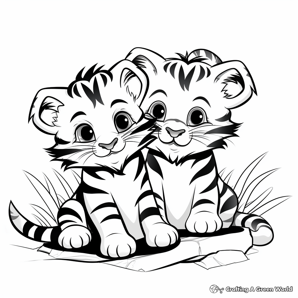 Cute baby tiger coloring pages