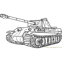 M sherman army tank coloring page for kids