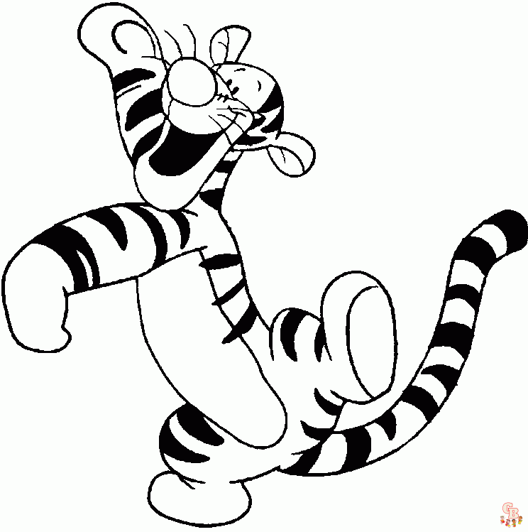 Printable tigger coloring pages free for kids and adults