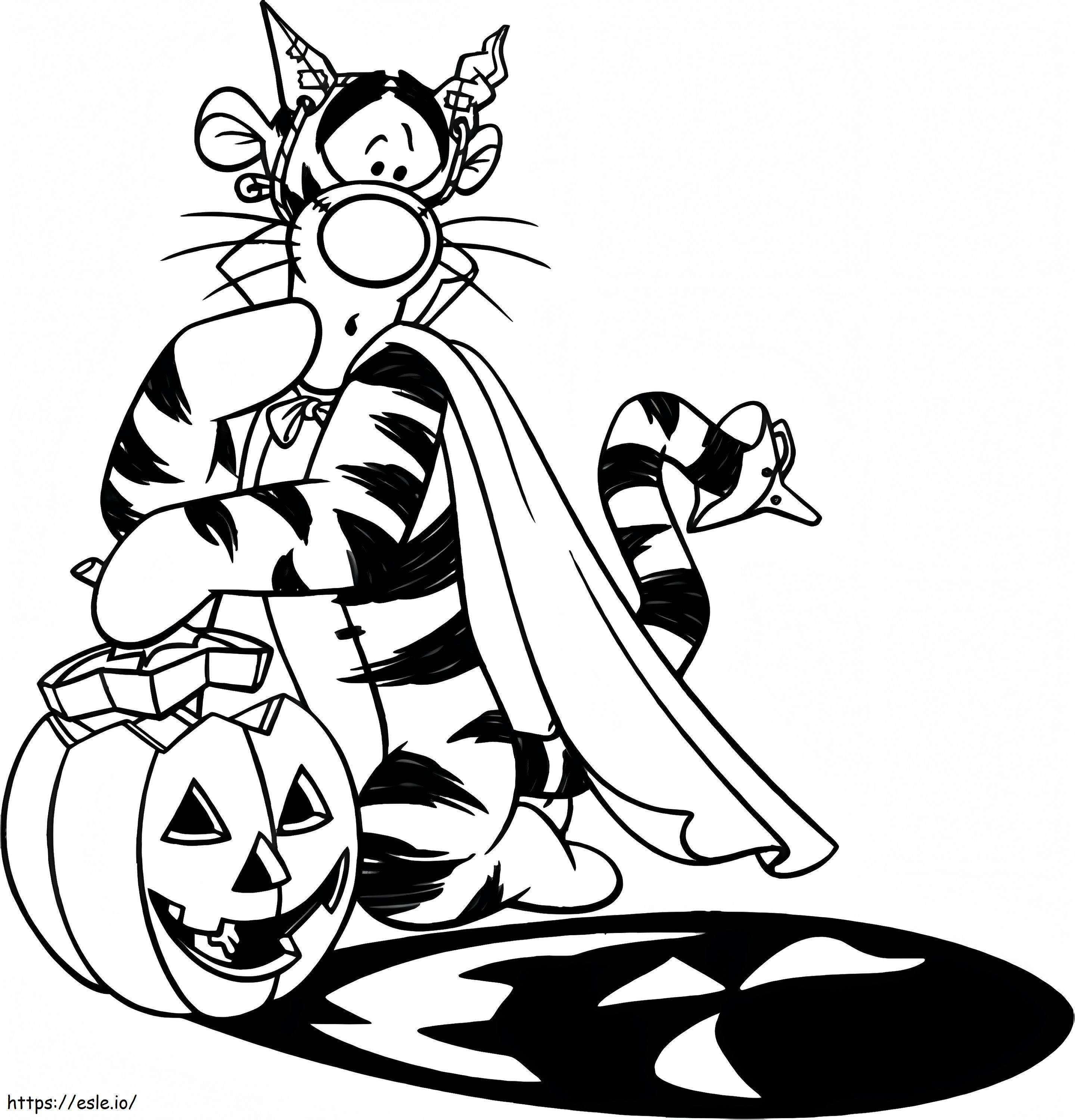 Halloween tigger coloring page