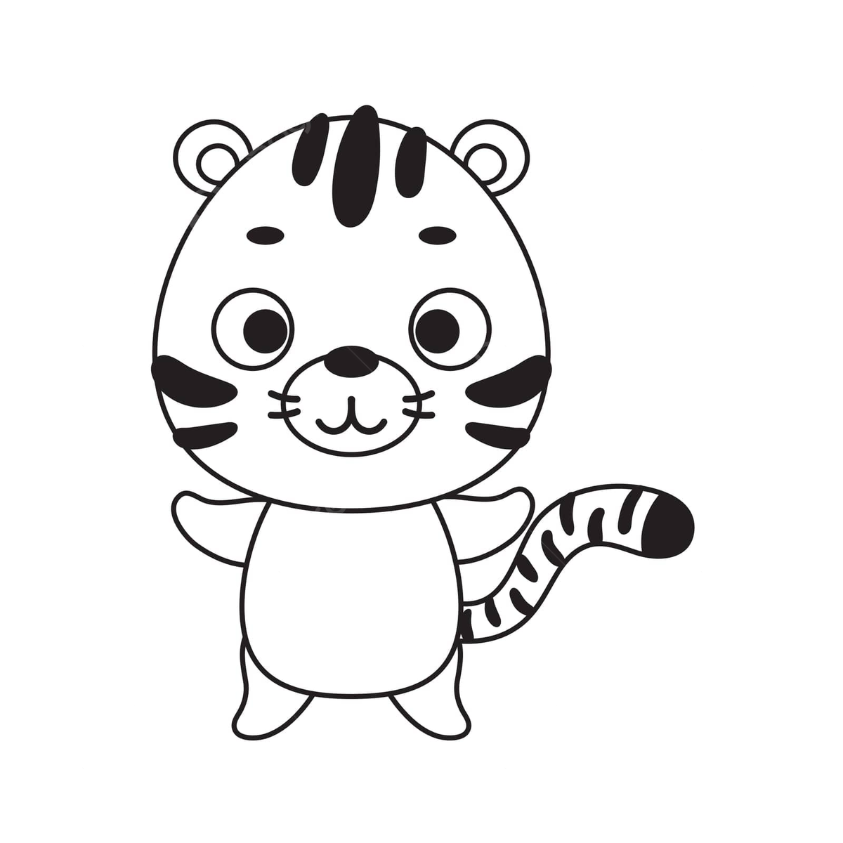 Cute tiger coloring page for kids boy funny challenge vector tiger drawing ring drawing kid drawing png and vector with transparent background for free download