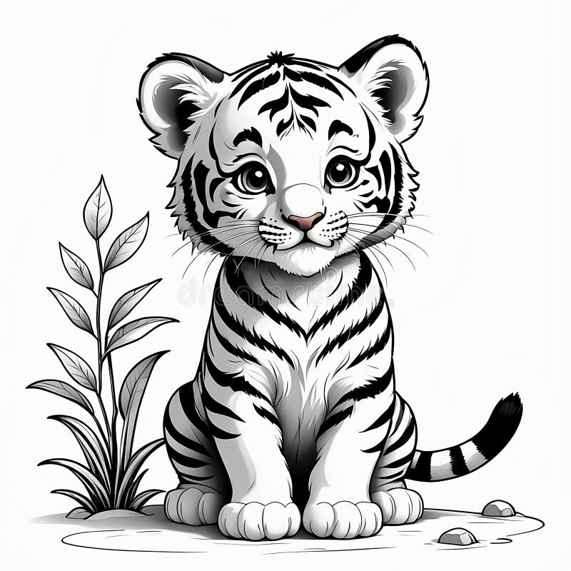 Coloring page tiger stock photos