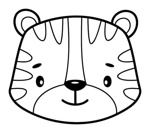 Premium vector coloring book or page for kids tiger black and white outline illustration
