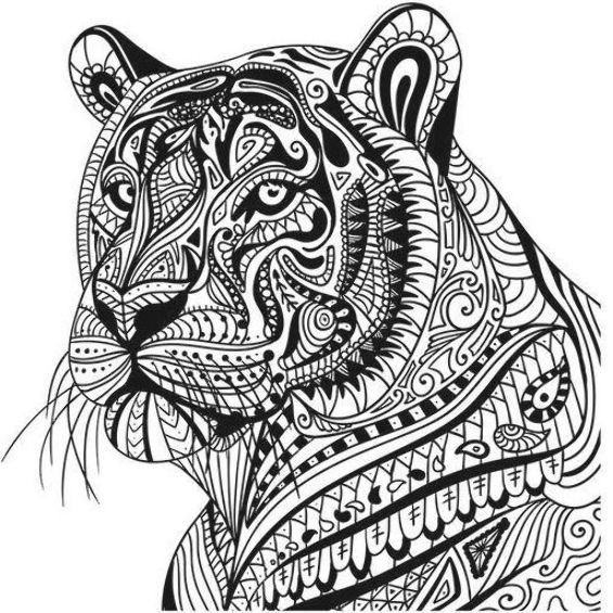 Tiger in pattern wall sticker mandala animal wall decal etsy pãginas de colorir animais desenho de animais pãginas para colorir