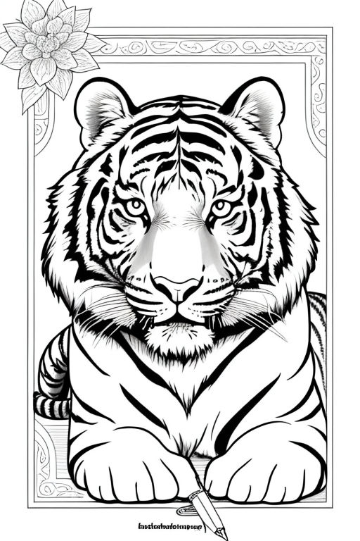 New image for tiger black and white tattoo shape