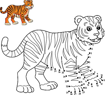 Tiger coloring vector art png images free download on
