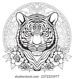 Tiger adult coloring images stock photos d objects vectors