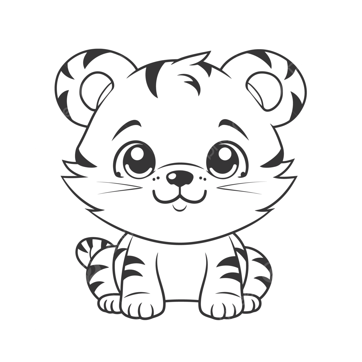 Tiger simple outline png transparent images free download vector files