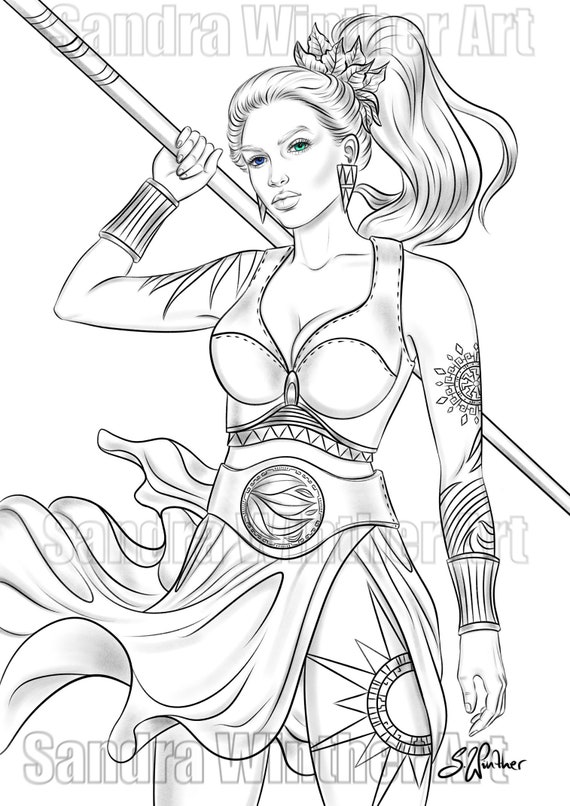 Natural rebel printable digital coloring page
