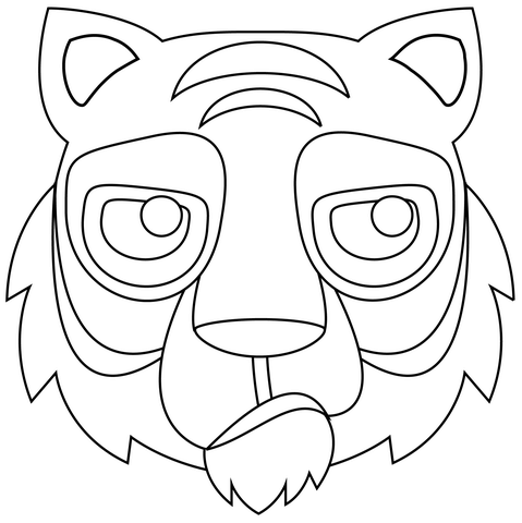 Tiger face coloring page free printable coloring pages
