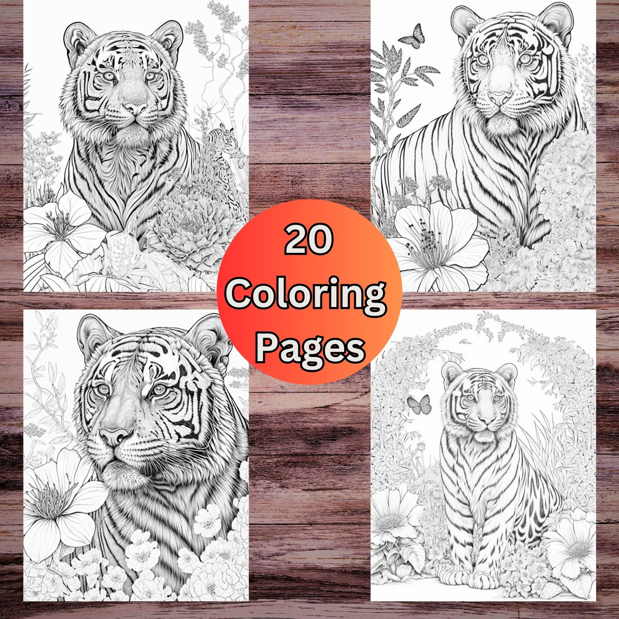 Relax and roar majestic and relaxing tiger coloring pages for adults