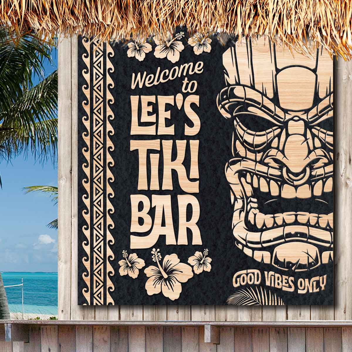 Tiki bar sign metal tiki hut sign pool and patio sign backyard bar â tailor made rooms home decor