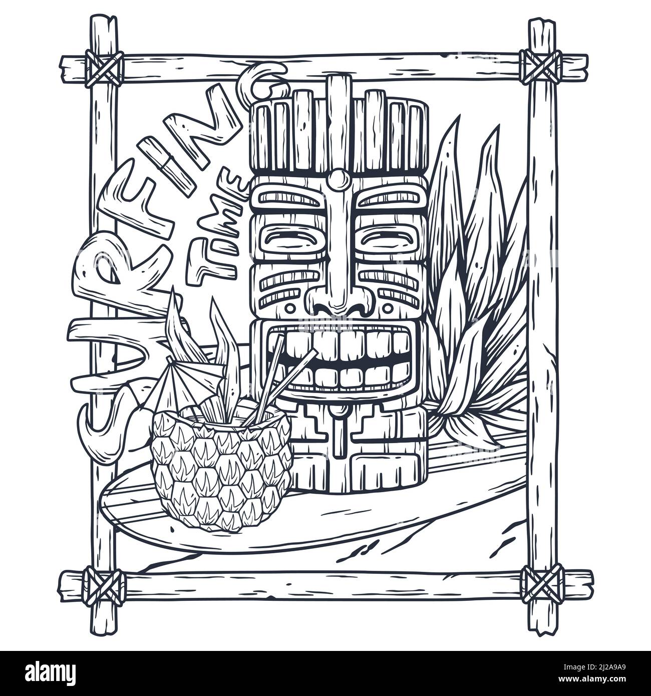 Tiki design cut out stock images pictures