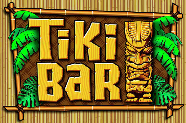 Tiki bar art print by retroplanet