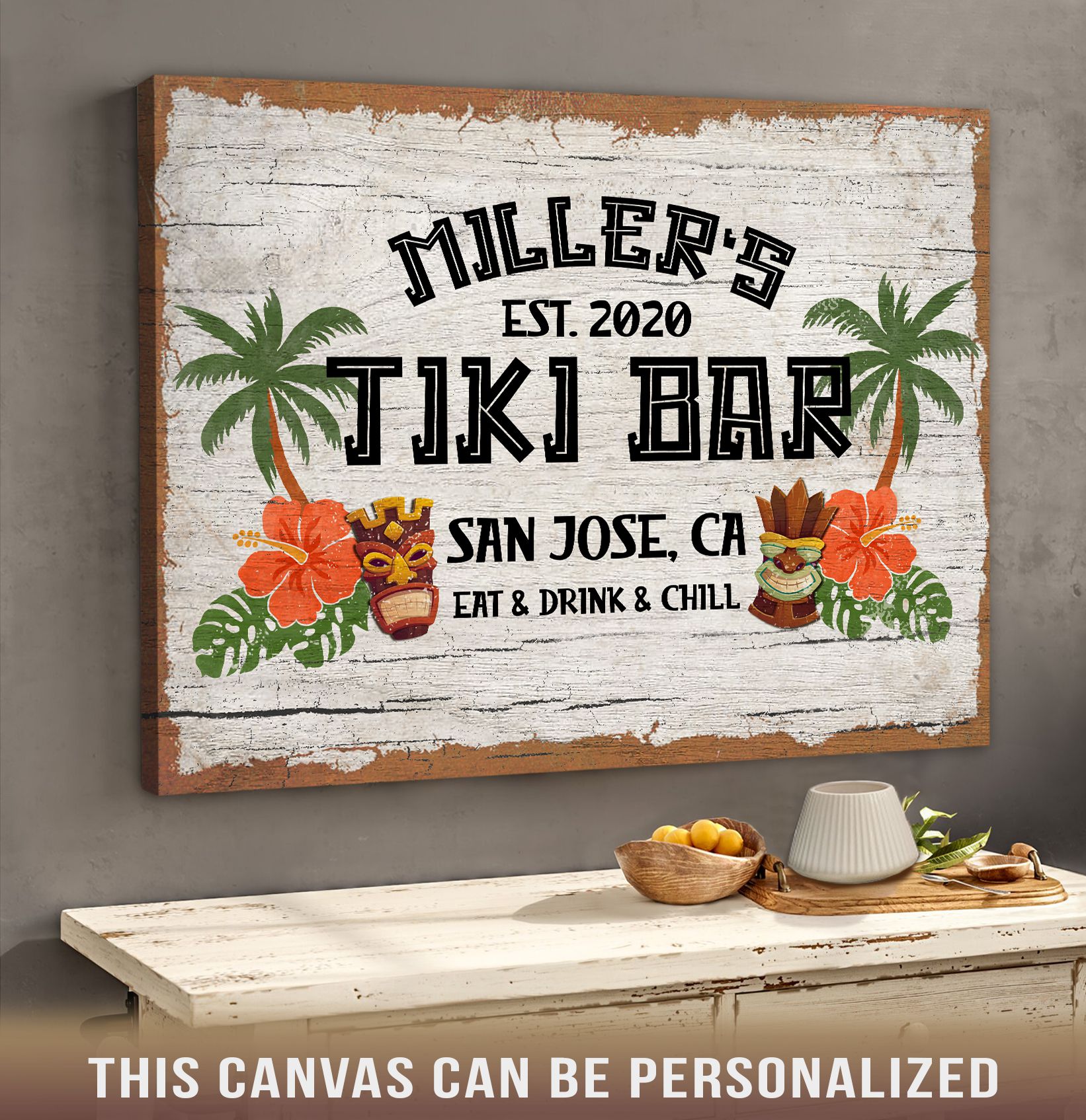 Personalized tiki bar sign seaside tiki bar sign outdoor home tiki bar decor