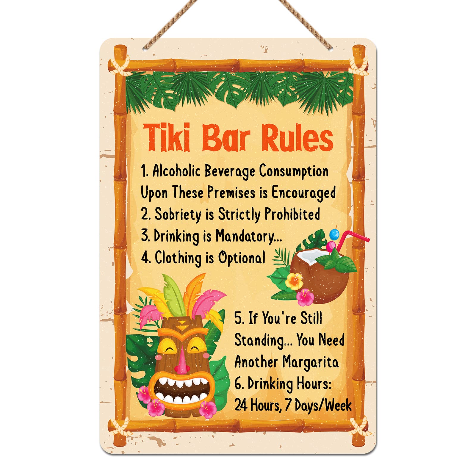 Ddream tiki bar tin signs tiki bar rules tiki bar sign x tiki bar decorations tin tiki bar decor and signs tiki signs for men women wall decor for