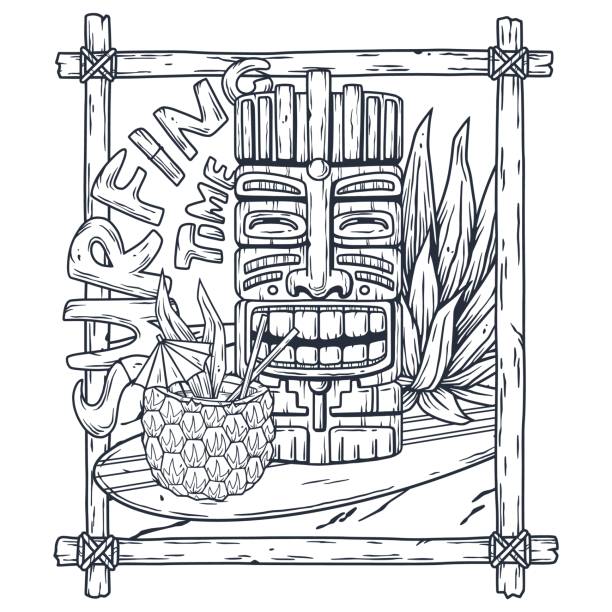 Tiki bar drinks stock illustrations royalty