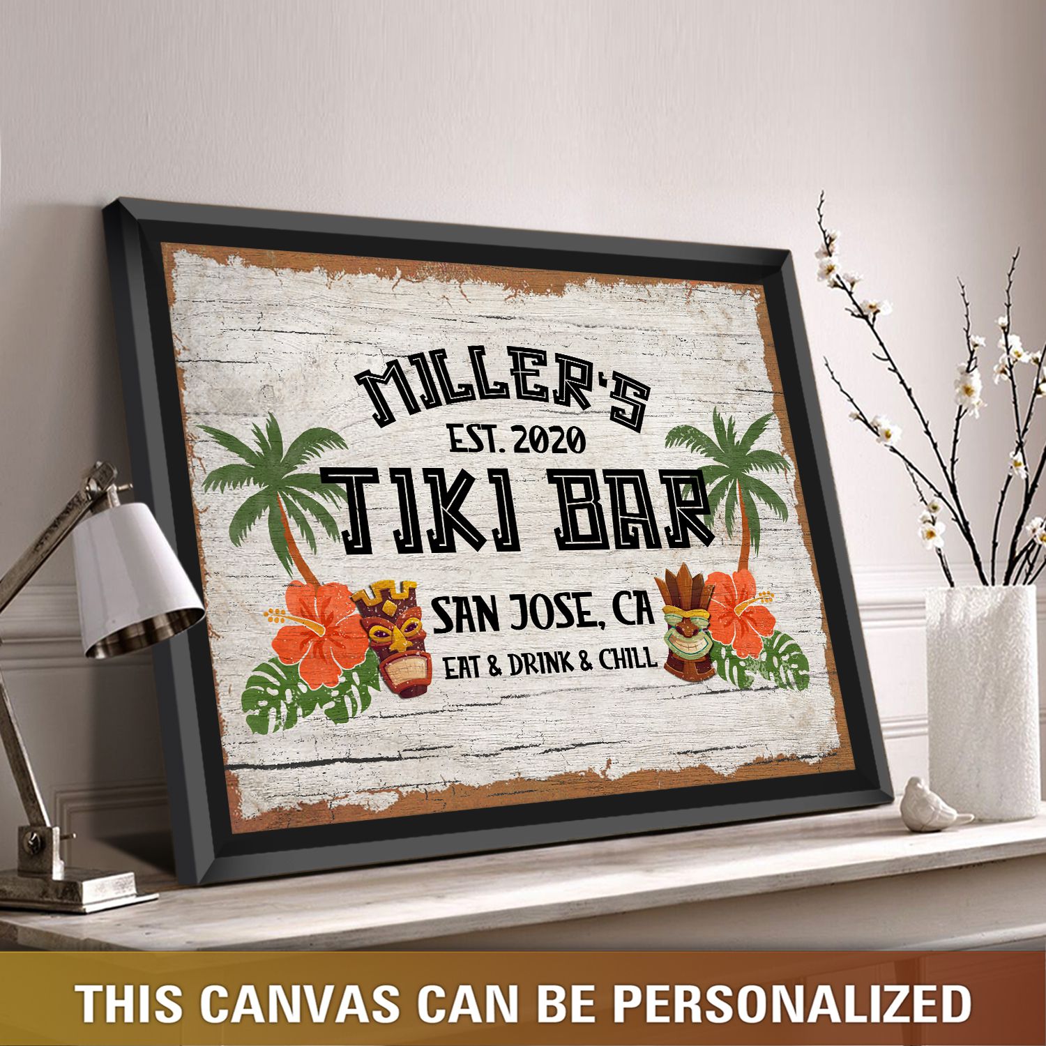 Personalized tiki bar sign seaside tiki bar sign outdoor home tiki bar decor