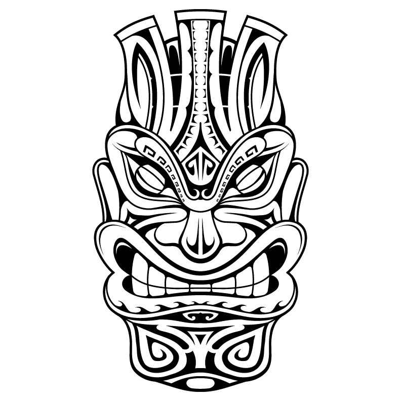 Tribal tiki head â the wallstars