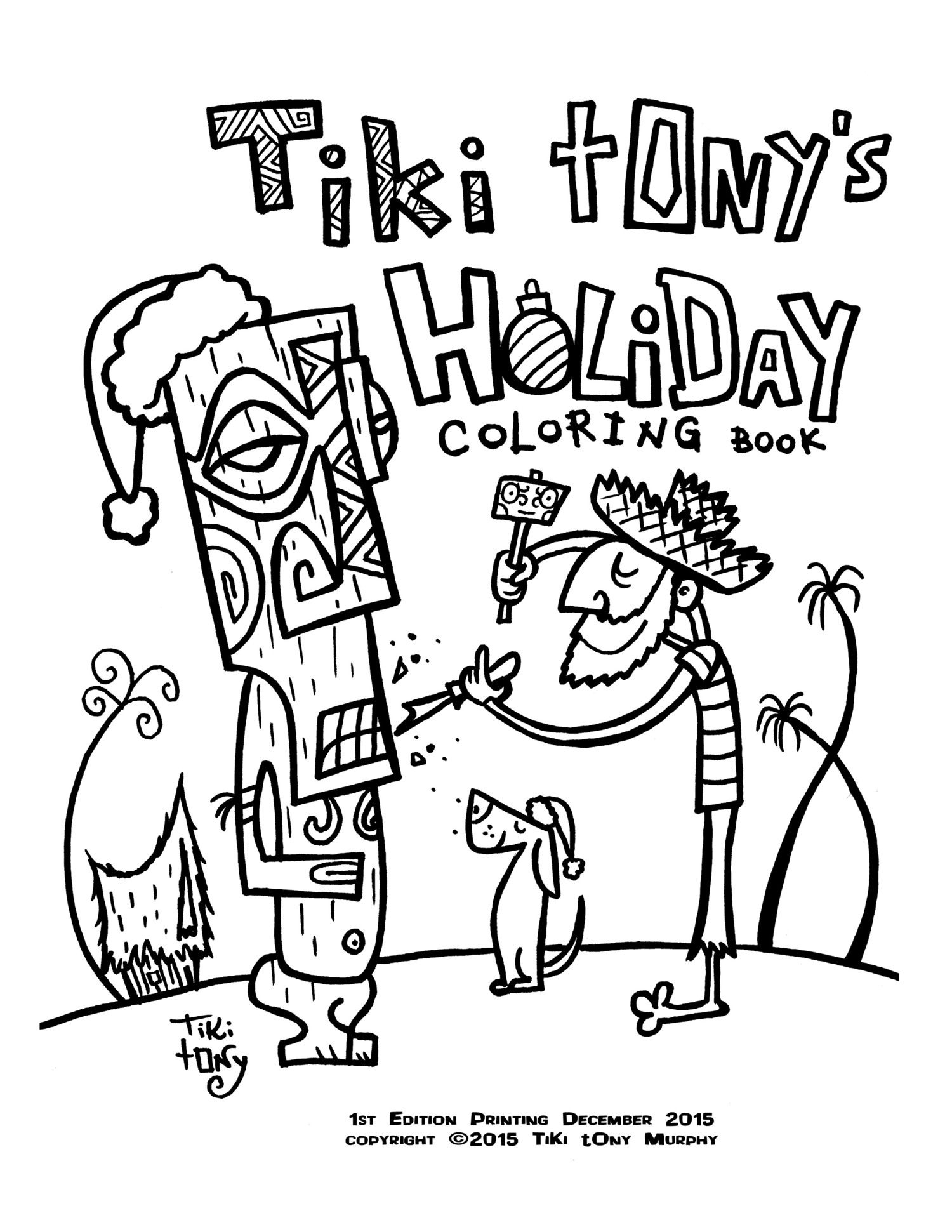 Tiki tonys holiday adult coloring book digital file only â tiki tony
