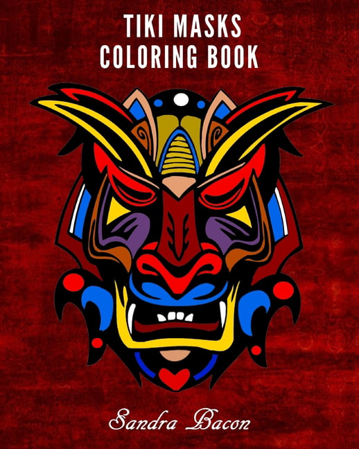 Tiki masks coloring book paperback